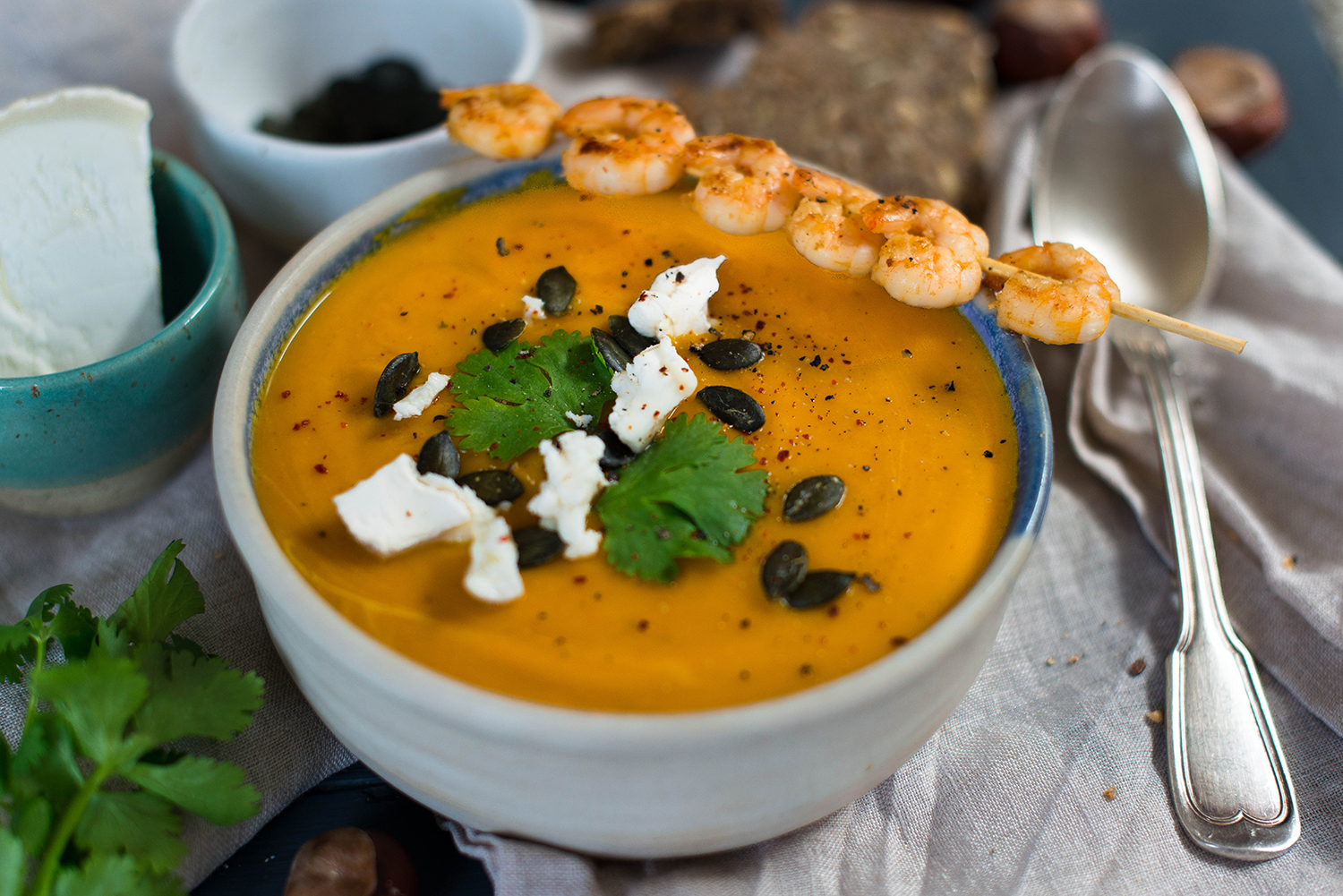 My favourite simple and quick Hokkaido squash soup