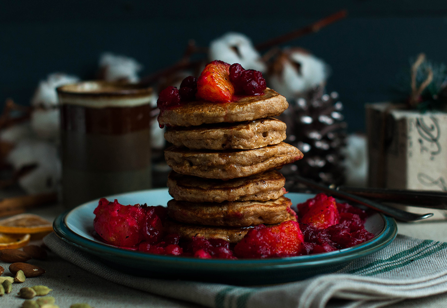 Cardamom-spelt-pancakes-cranberry-compote-lea-lou-1